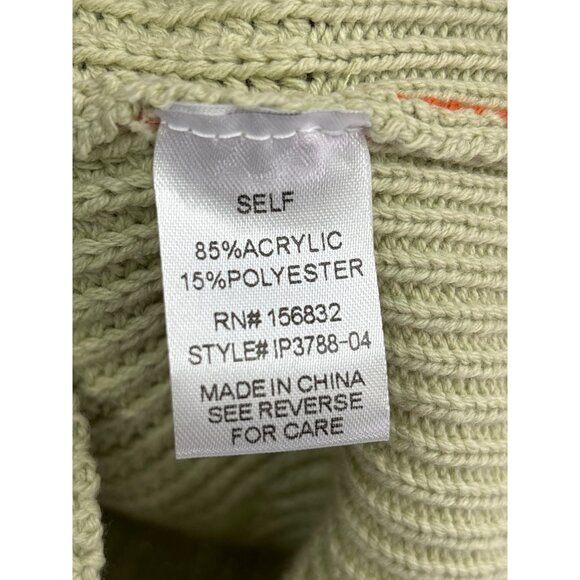 BIBI Distressed Cold Shoulder Knit Color Block Sweater Olive Small NEW - Picture 5 of 6